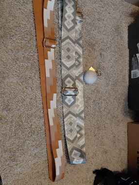 Pom Pom London Adjustable Bag Straps in Tan and Silver - Versatile Accent